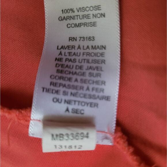 Cupio Coral Pink Asymmetrical Tunic Dress S Sleeveless Shift Resort Minimalist - Picture 8 of 9